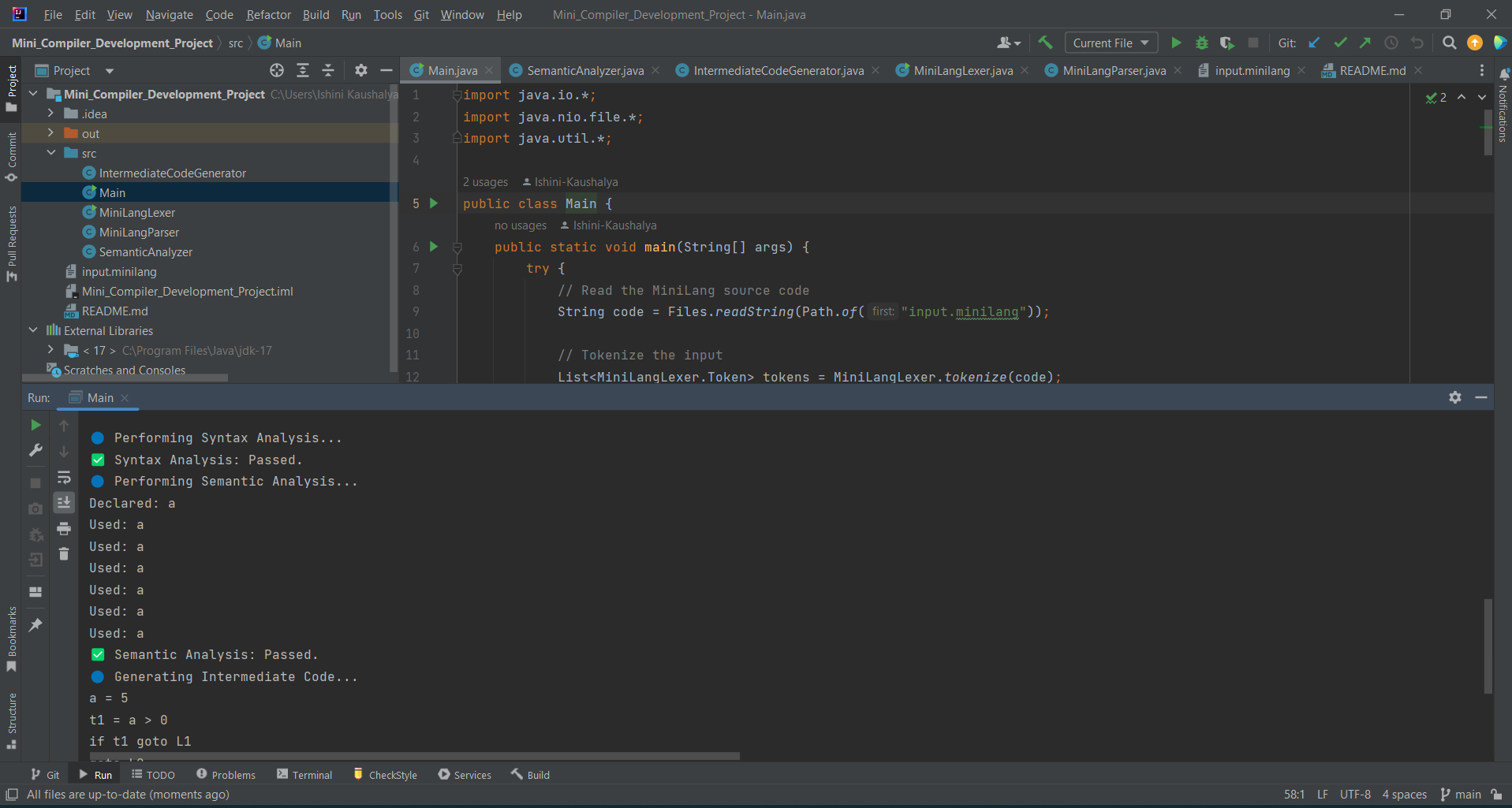 Mini Compiler